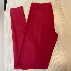 Lularoe SOLID red OS leggings NEW